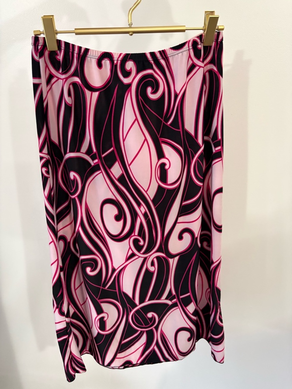 Vintage Pink & Black Midi Skirt